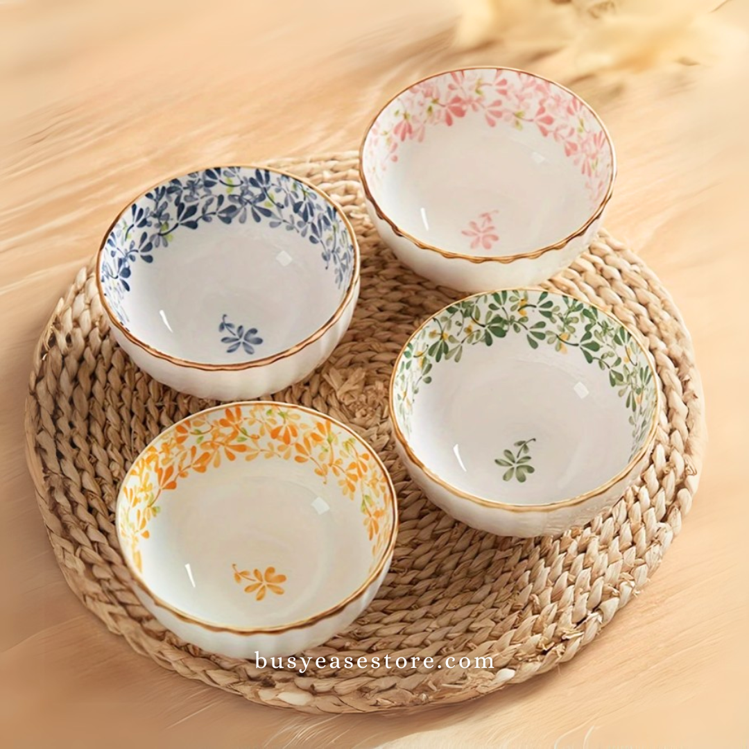 Ceramic Bowls – 11oz (300ml) | Set of 4 | Colorful Sorrel Collection