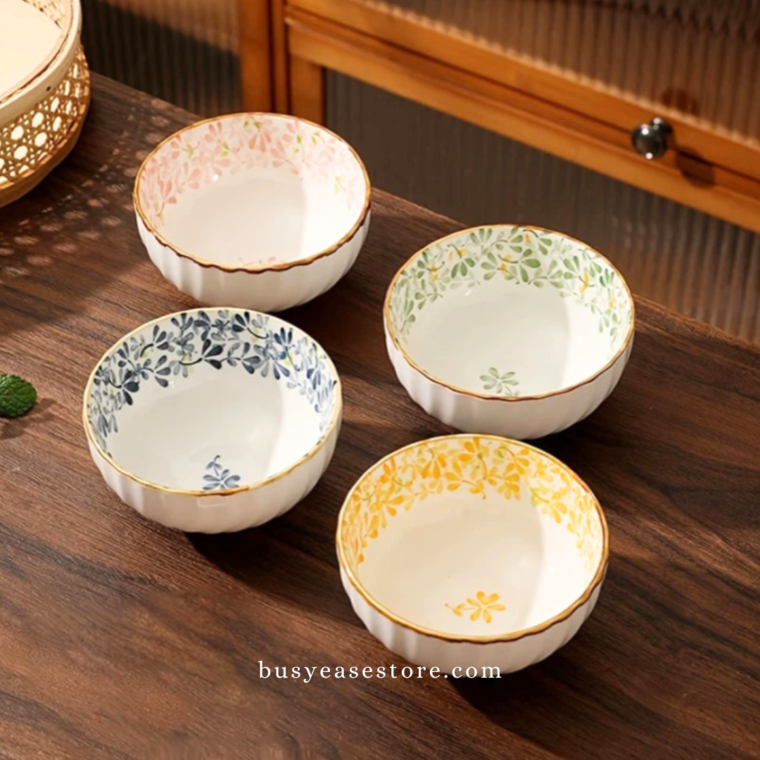 Ceramic Bowls – 11oz (300ml) | Set of 4 | Colorful Sorrel Collection