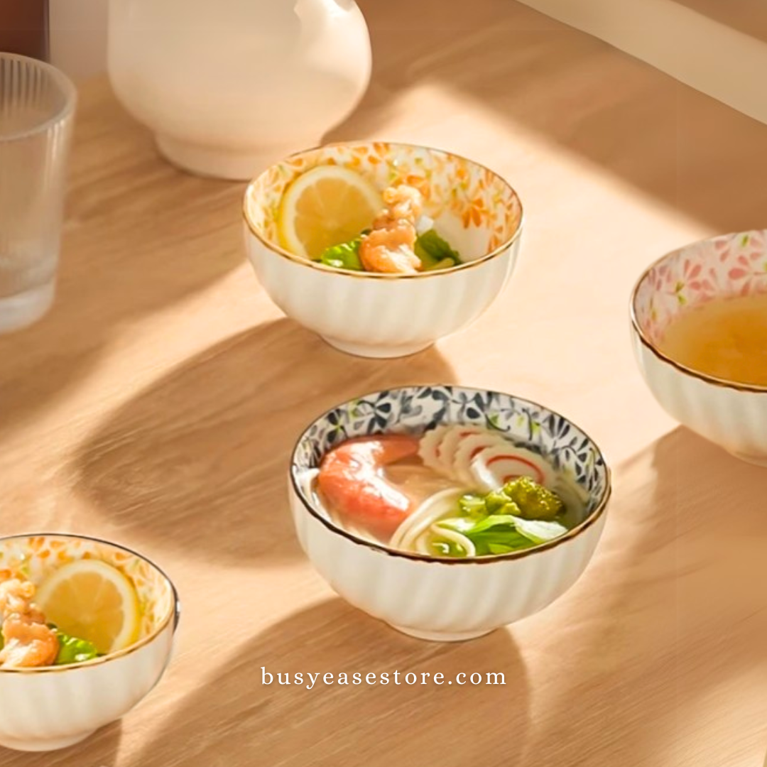 Ceramic Bowls – 11oz (300ml) | Set of 4 | Colorful Sorrel Collection