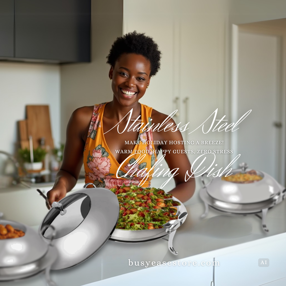 3L Round Stainless Steel Chafing Dish | Professional Grade Buffet Server