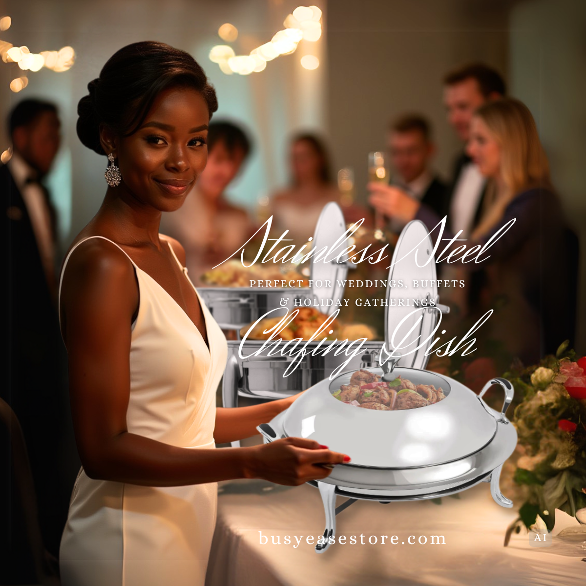 3L Round Stainless Steel Chafing Dish | Professional Grade Buffet Server