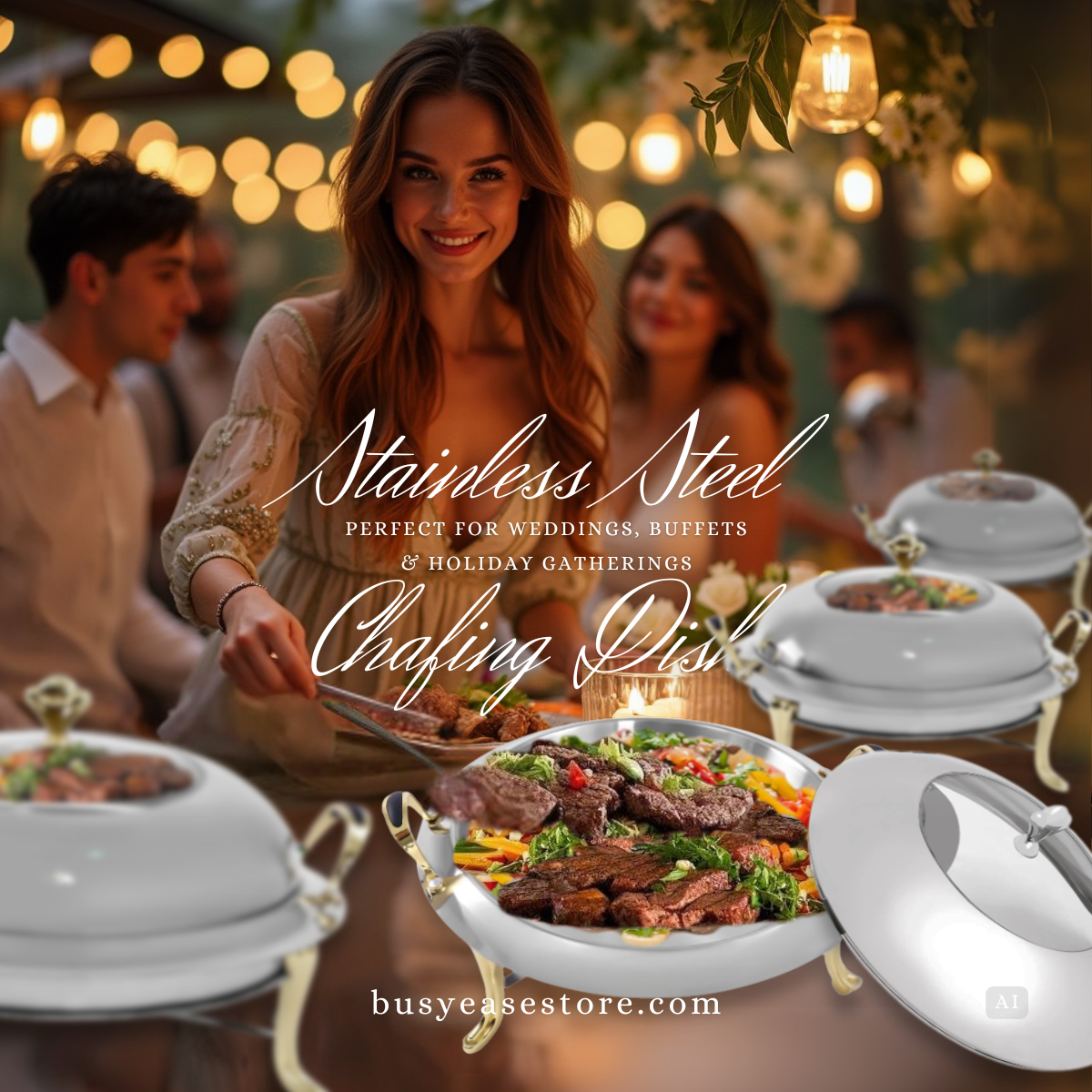 3L Round Stainless Steel Chafing Dish | Professional Grade Buffet Server