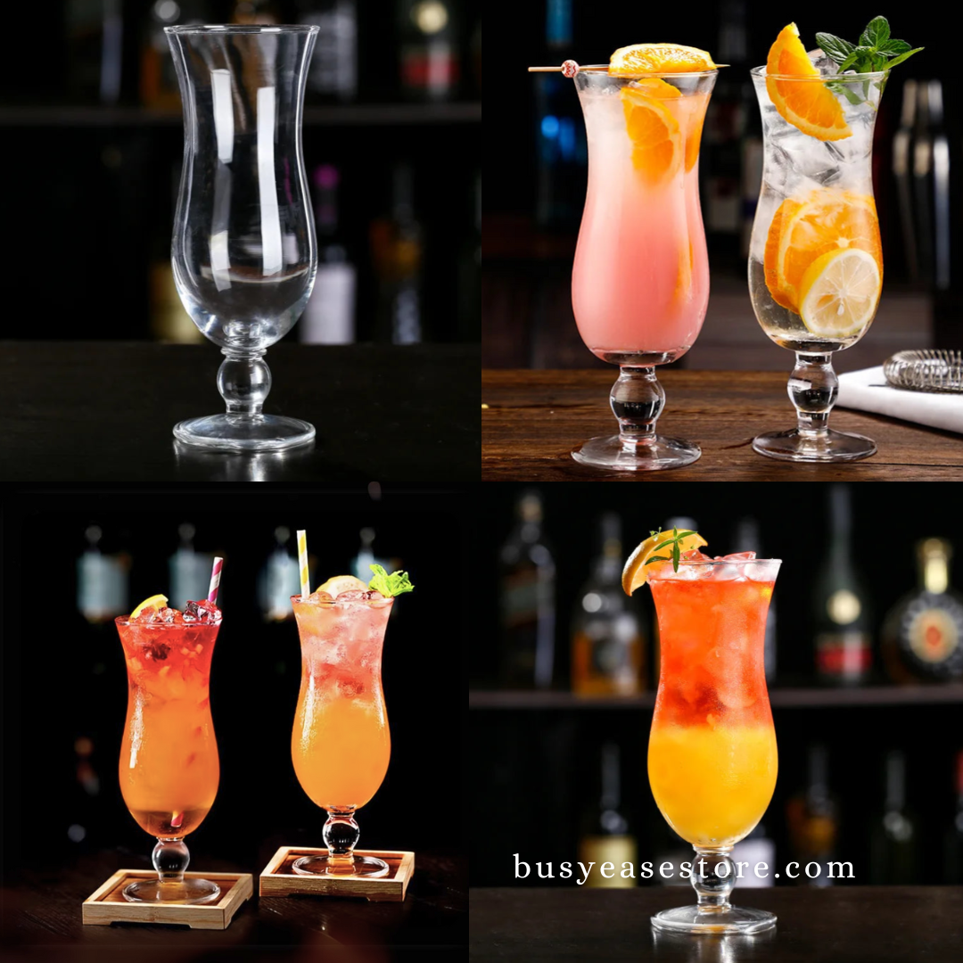400 ML/13.5 OZ Glass Tall Beverage Cup | Curve-Shape Home Bar
