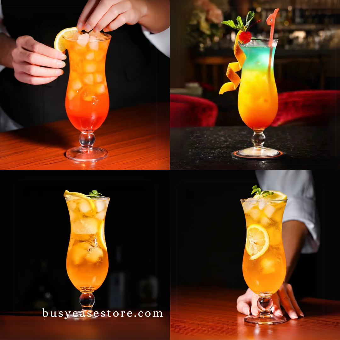 400 ML/13.5 OZ Glass Tall Beverage Cup | Curve-Shape Home Bar