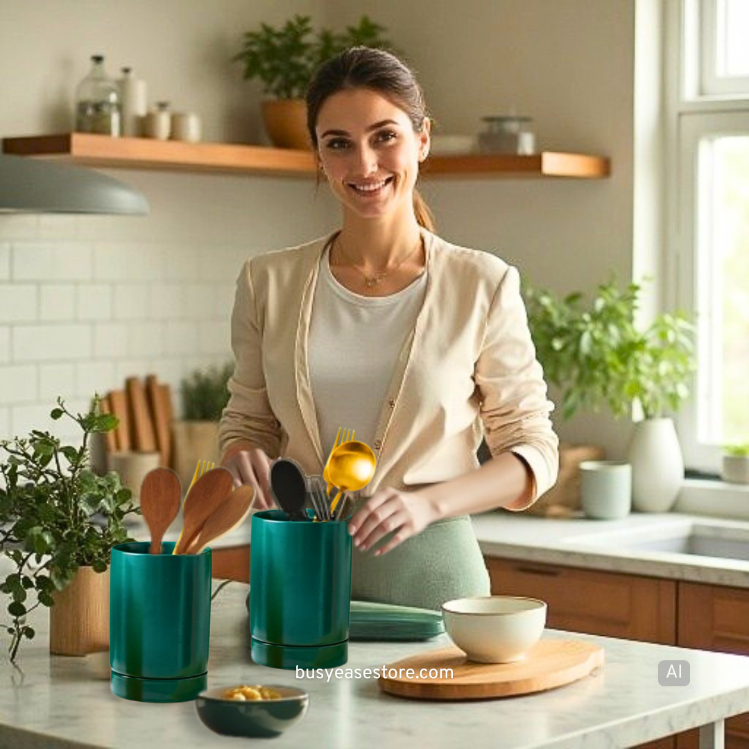 4.2" Ceramic Utensil Crock | Nordic Colorful Collection (Limited Edition)