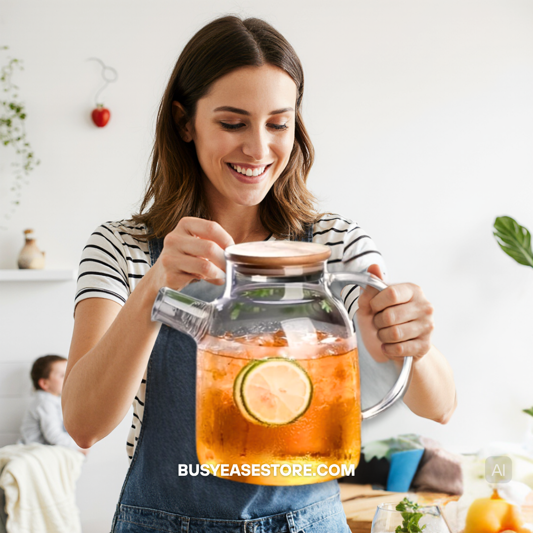 Premium Glass Kettle | Heat-Resistant | 1.0L/1.8L for Iced Tea & Hot Brews