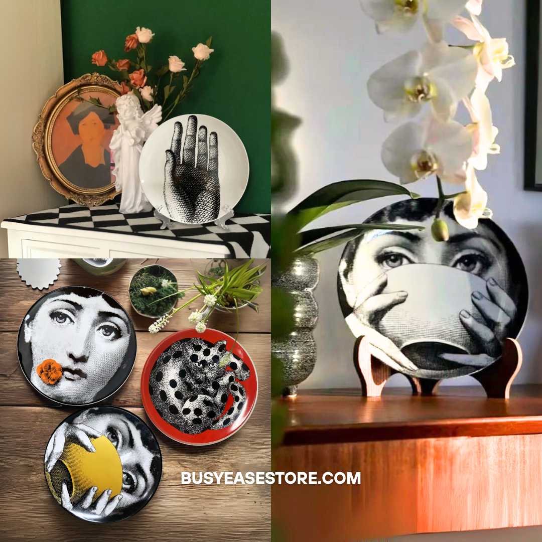 8" Ceramic Dinner Plates | Italian-Inspired Surreal Art for Table or Wall (Limited Edition)