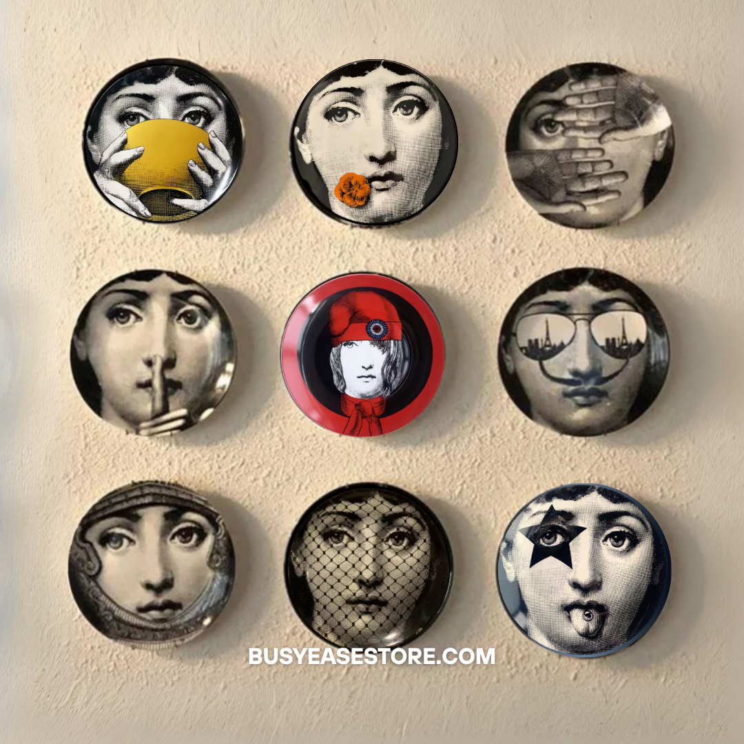 8" Ceramic Dinner Plates | Italian-Inspired Surreal Art for Table or Wall (Limited Edition)