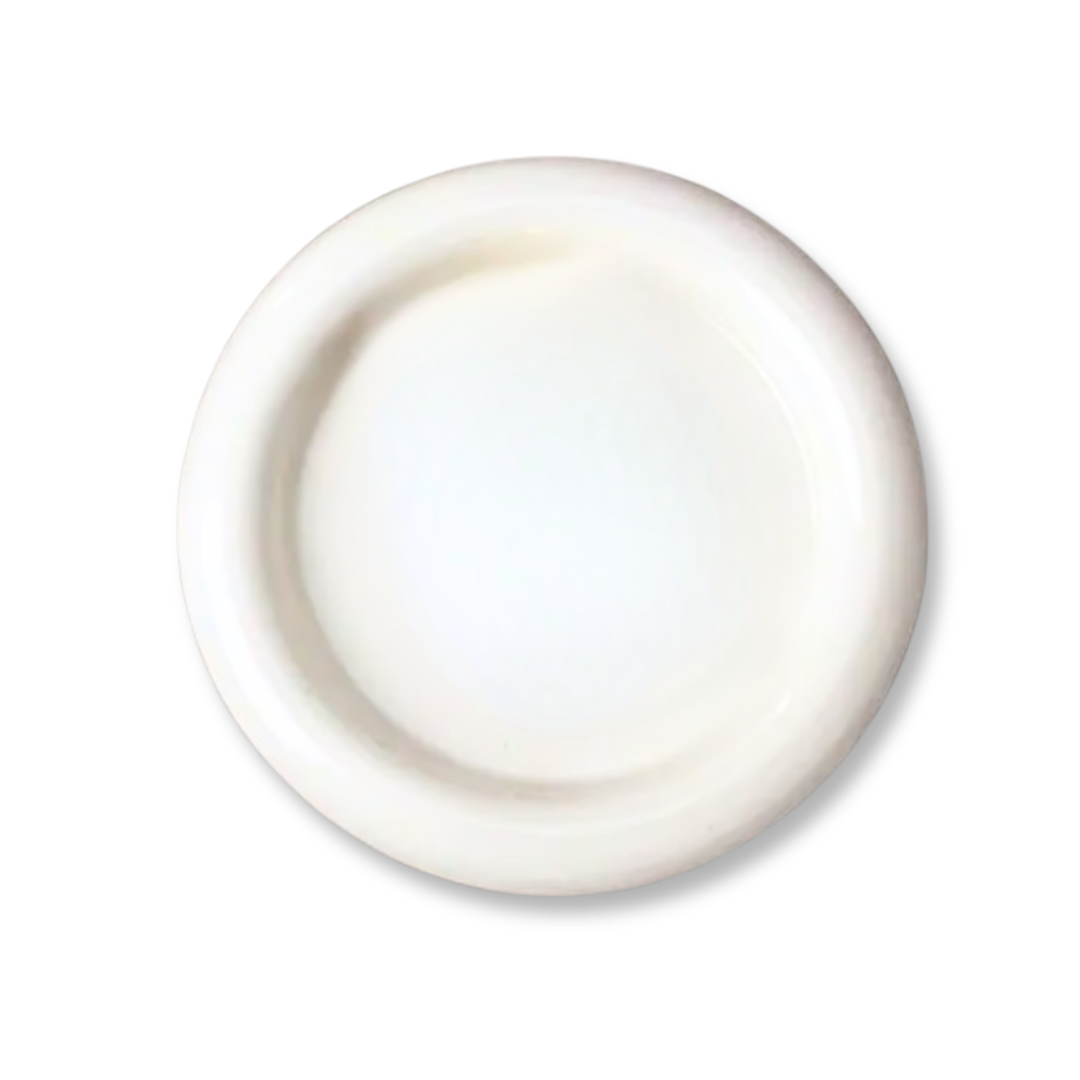 8" Round Ceramic Dinner Plate | Thick Edge, Nordic Design for Steak & Dessert