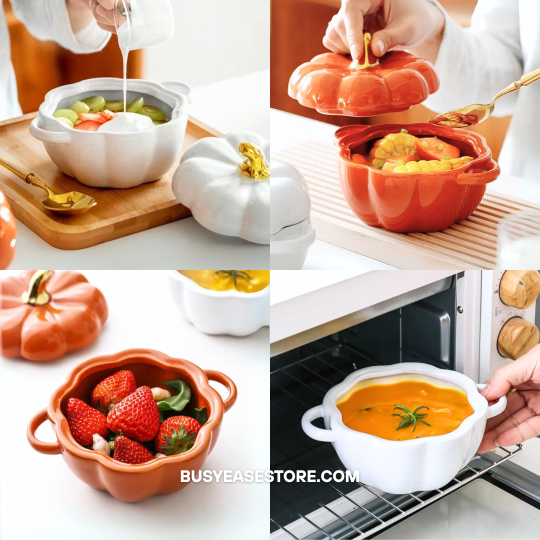 15.2oz Pumpkin-Shaped Ceramic Soup Bowl with Lid | Halloween Décor & Fall Gift (Limited Edition)