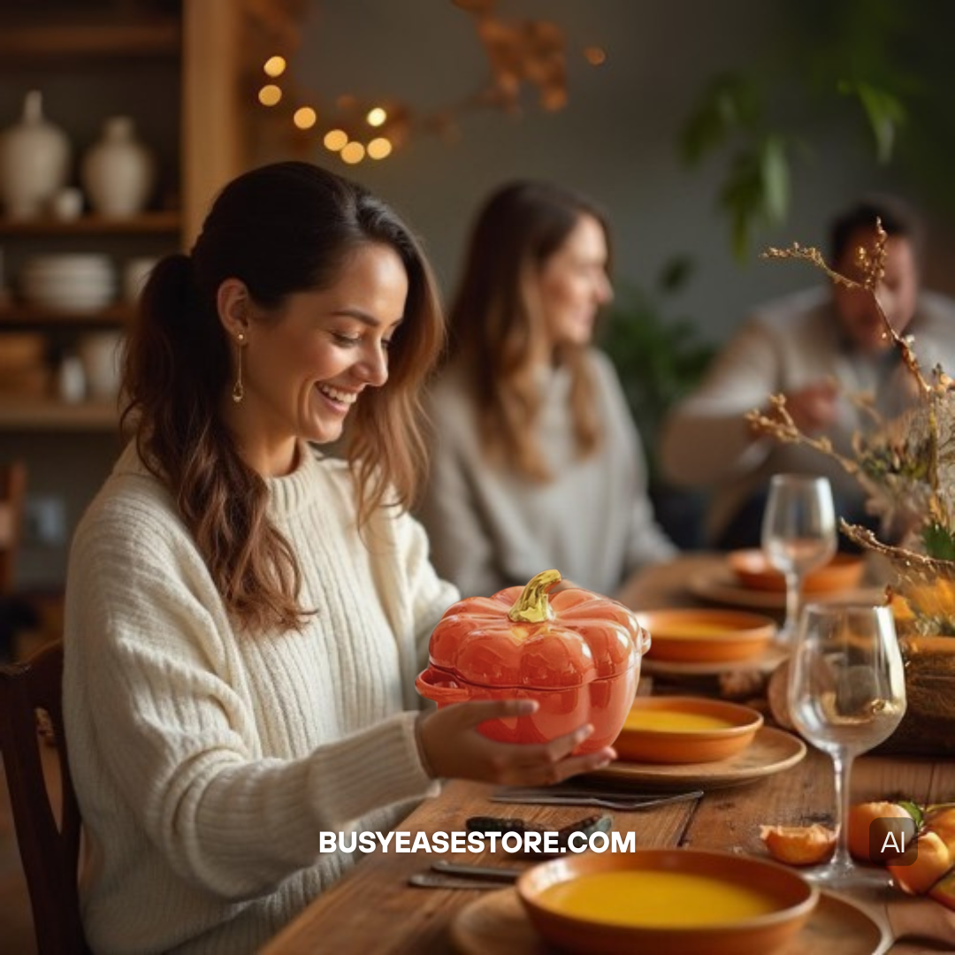 15.2oz Pumpkin-Shaped Ceramic Soup Bowl with Lid | Halloween Décor & Fall Gift (Limited Edition)