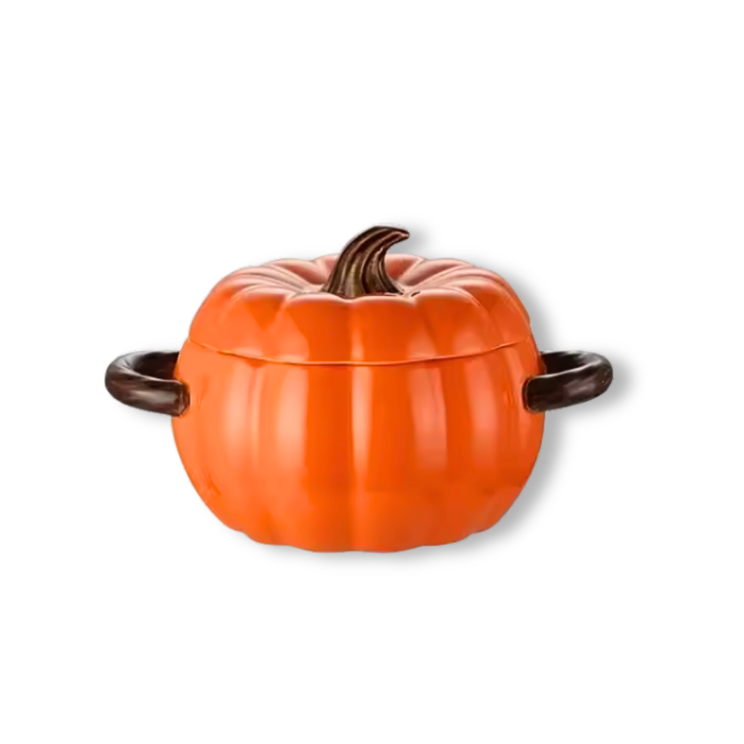50 oz Pumpkin Ceramic Casserole Dish with Lid | Halloween Decor & Gift (Limited Edition)