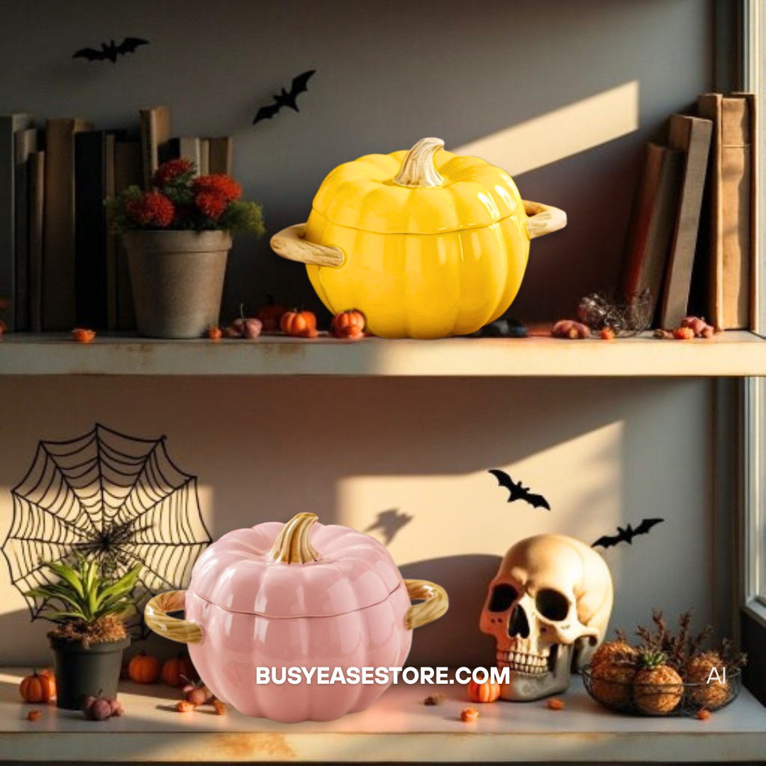 50 oz Pumpkin Ceramic Casserole Dish with Lid | Halloween Decor & Gift (Limited Edition)