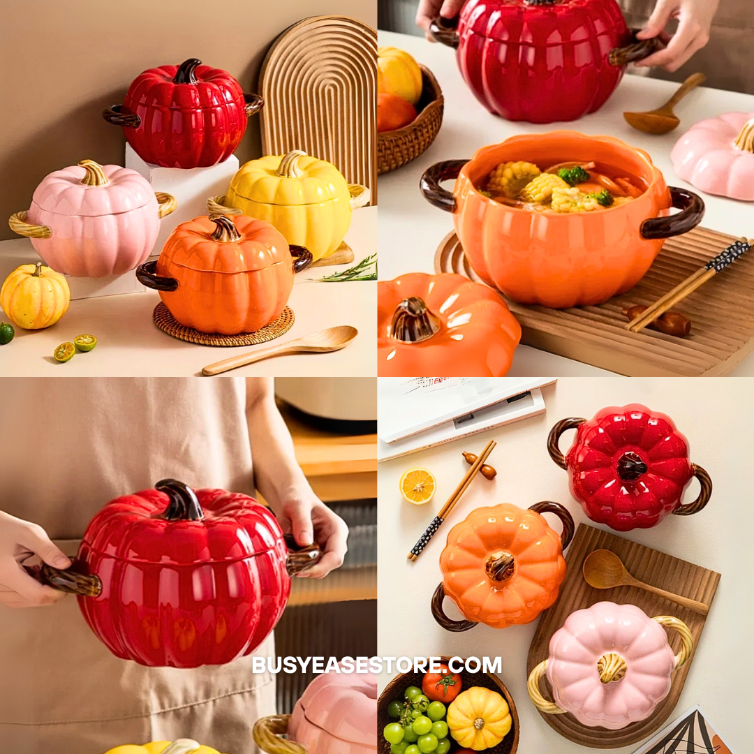 50 oz Pumpkin Ceramic Casserole Dish with Lid | Halloween Decor & Gift (Limited Edition)