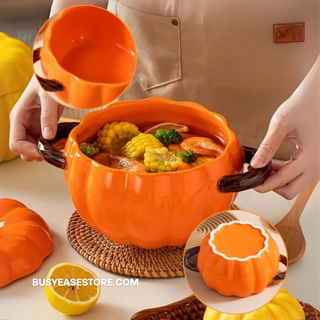 50 oz Pumpkin Ceramic Casserole Dish with Lid | Halloween Decor & Gift (Limited Edition)