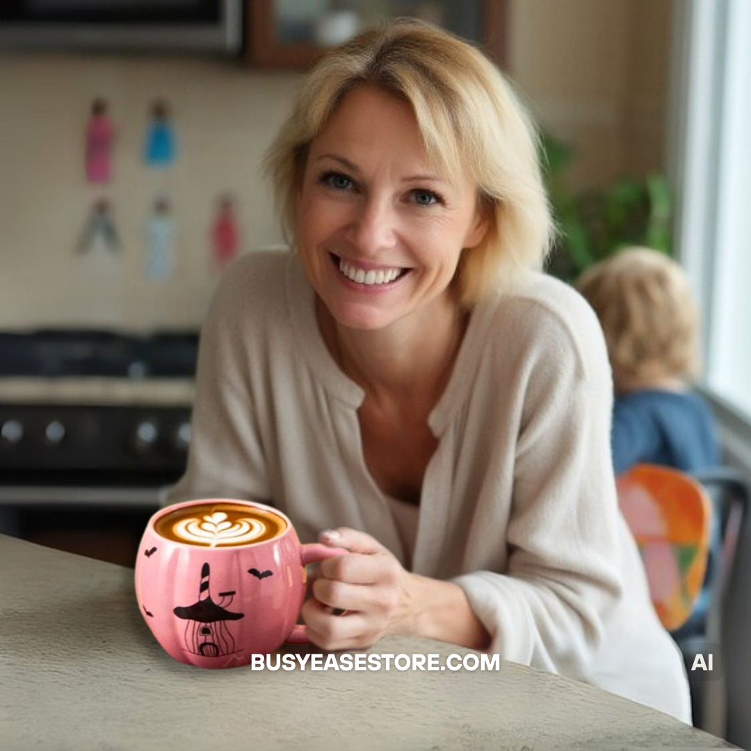 10 oz Pink Pumpkin Coffee Mug | Limited Edition Ceramic Halloween & Fall Gift