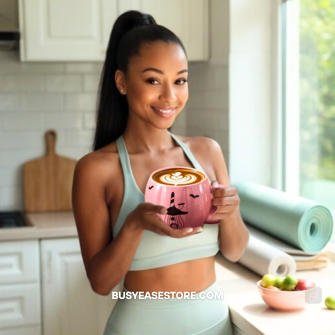 10 oz Pink Pumpkin Coffee Mug | Limited Edition Ceramic Halloween & Fall Gift