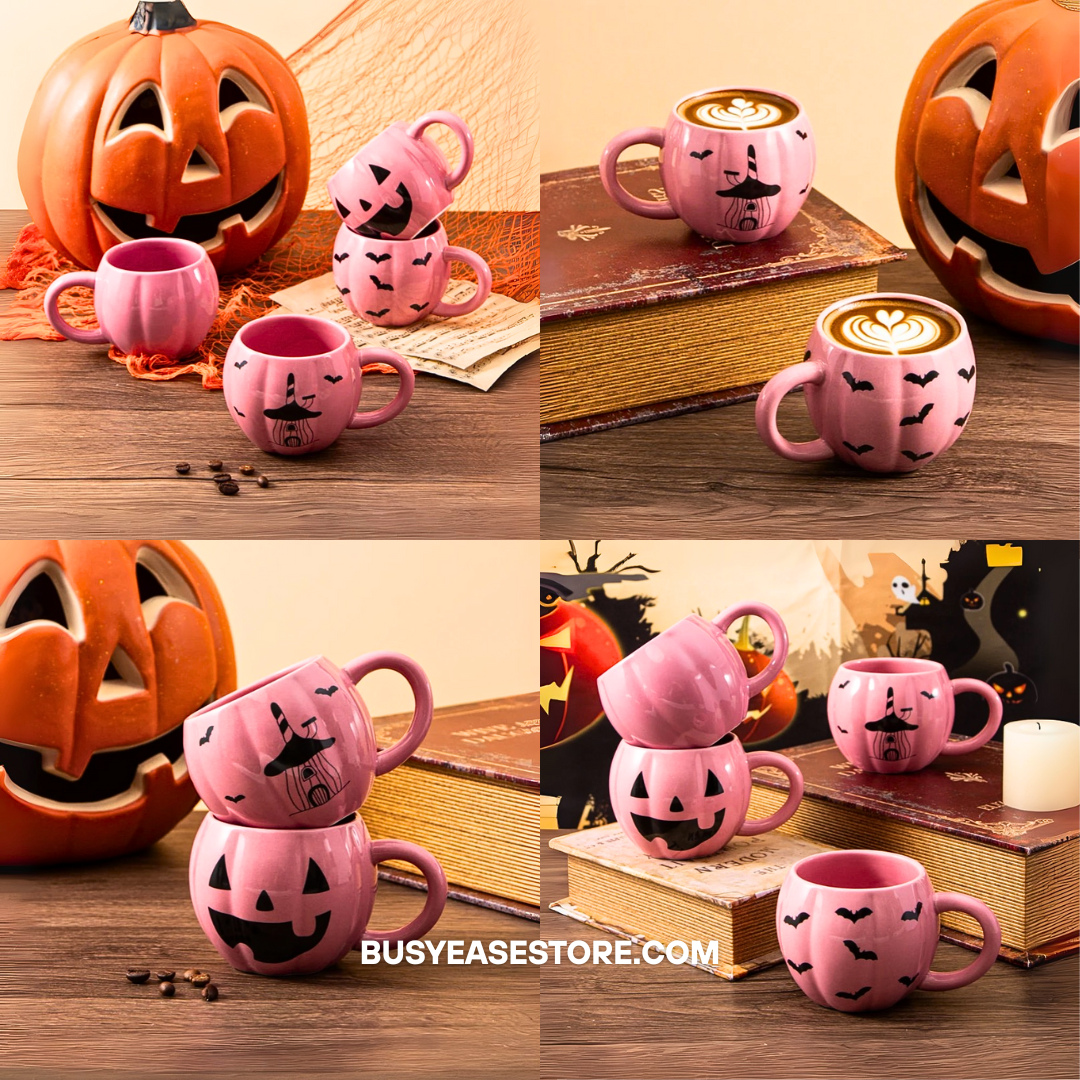 10 oz Pink Pumpkin Coffee Mug | Limited Edition Ceramic Halloween & Fall Gift