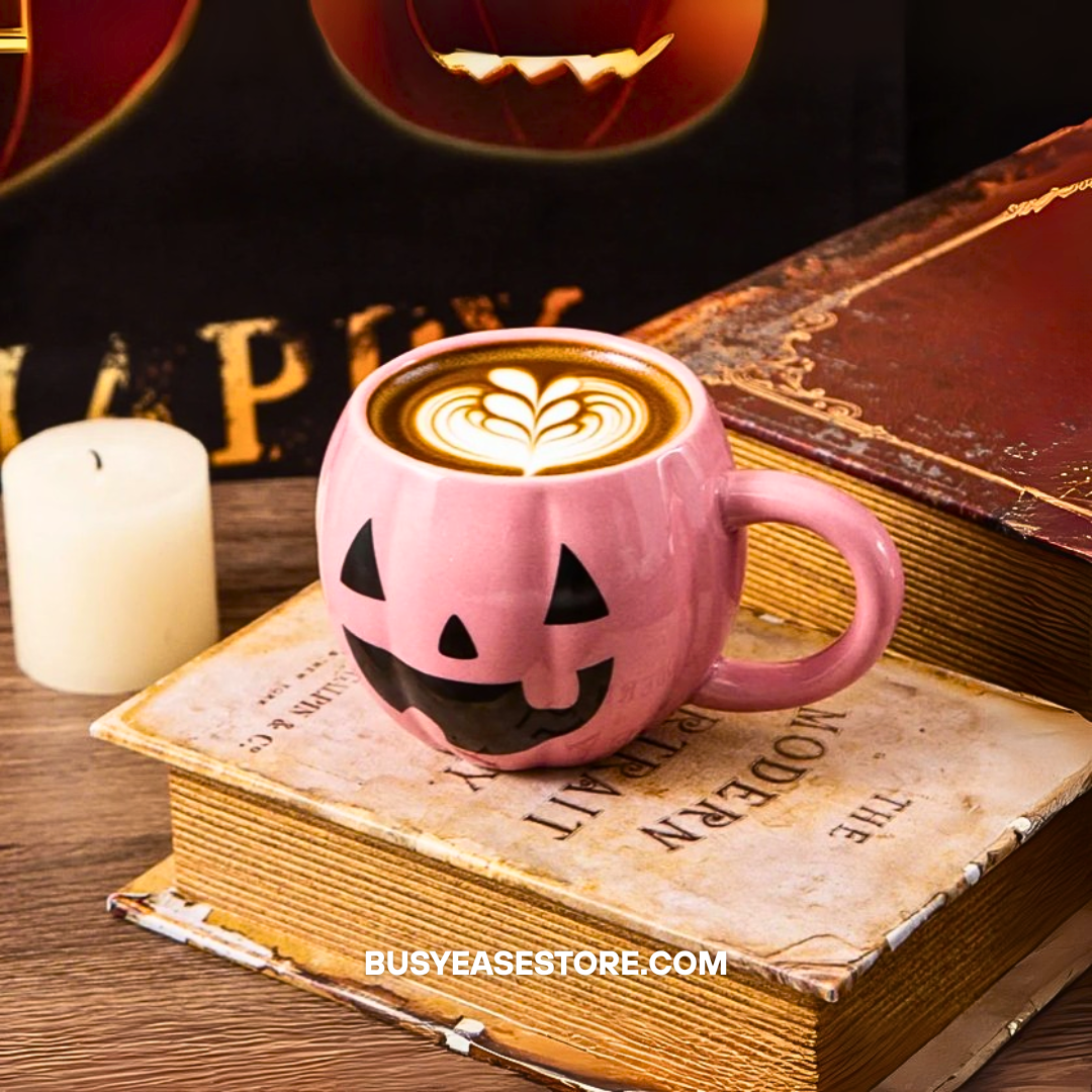 10 oz Pink Pumpkin Coffee Mug | Limited Edition Ceramic Halloween & Fall Gift