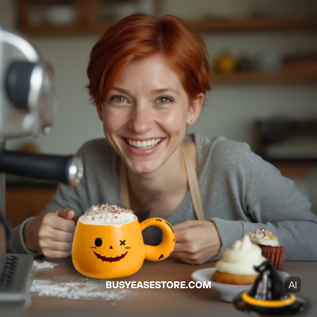 Spooky-Cute Ghost Coffee Mug with Lid | 4 Ceramic Styles for Halloween Decor & Fall Gift