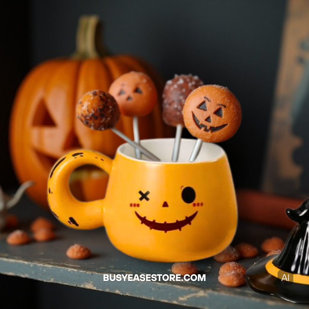 Spooky-Cute Ghost Coffee Mug with Lid | 4 Ceramic Styles for Halloween Decor & Fall Gift
