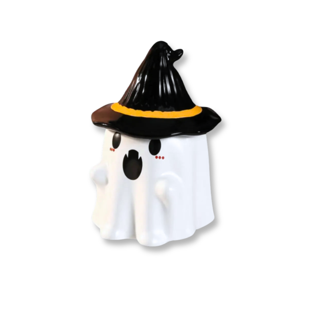 Spooky-Cute Ghost Coffee Mug with Lid | 4 Ceramic Styles for Halloween Decor & Fall Gift