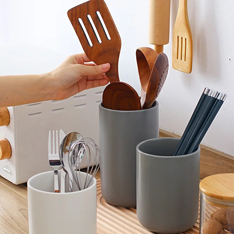 UTENSIL CROCK, CERAMIC