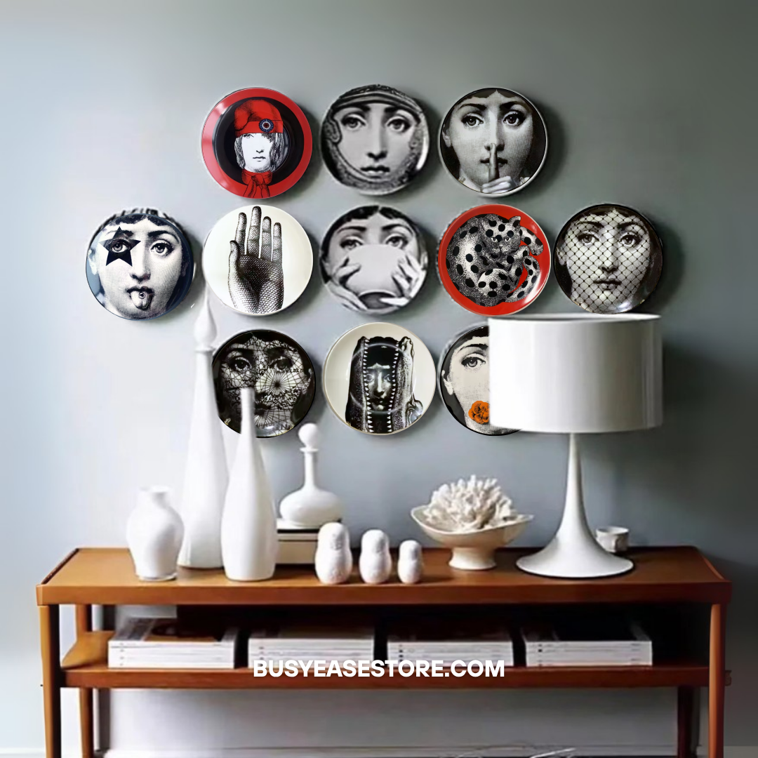 8" Ceramic Dinner Plates | Italian-Inspired Surreal Art for Table or Wall (Limited Edition)