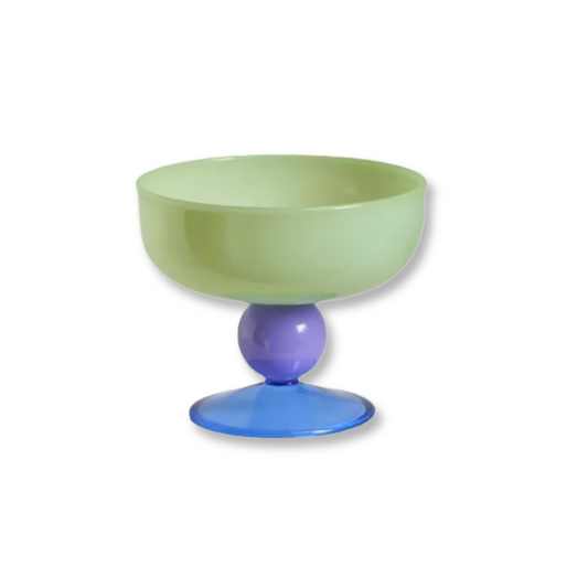 250ml Colorful Heat-Resistant Glass Dessert Bowl | Goblet Style, Modern Tableware
