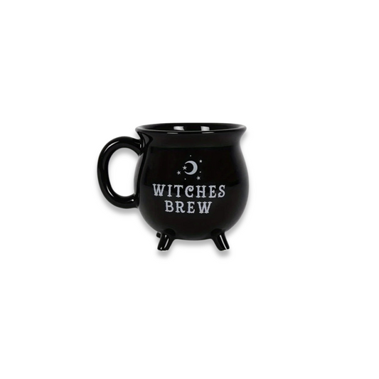 12 oz Black Ceramic Cauldron Mug | Witches Brew Halloween Gift & Decor