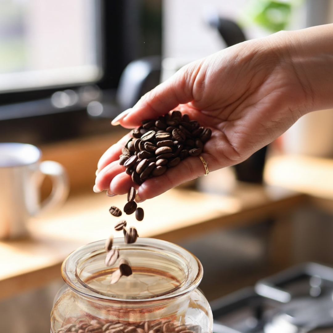 Amber Glass Airtight Food Storage Jars with Heart Lid | 4 Pattern Options